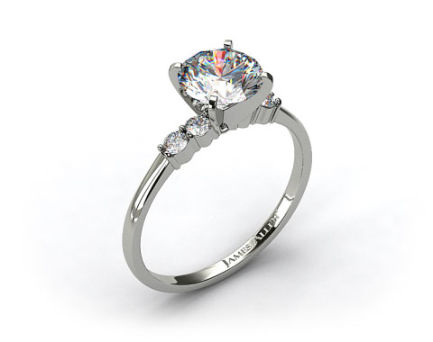 14k White Gold Common Prong Diamond Engagement Ring